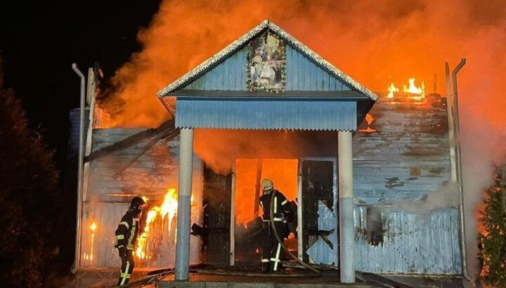 Згорілий храм у Берестяному. Фото: volyn.com.ua