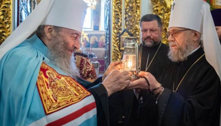 The Primate of the UOC, His Beatitude Metropolitan Onuphry, and the head of the UOC Department for Cooperation with the AFU, Metropolitan Augustine. Photo: church.ua