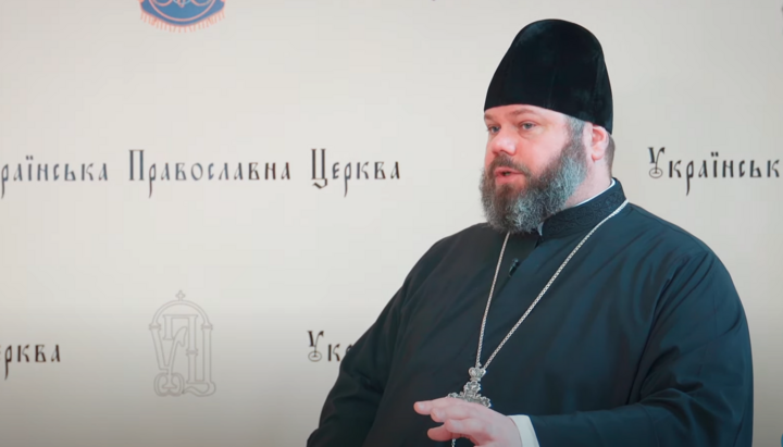 Archpriest Oleksandr Bakhov, head of the Legal Department of the UOC. Photo: screenshot of the UOC YouTube channel