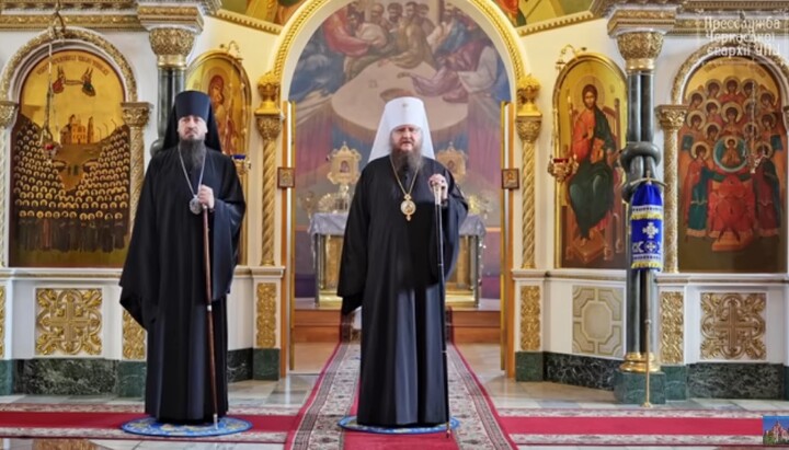 Metropolitan Theodosy and Metropolitan Anthony. Photo: a screenshot of the YouTube channel “Cherkaskyi Blagovisnyk” (