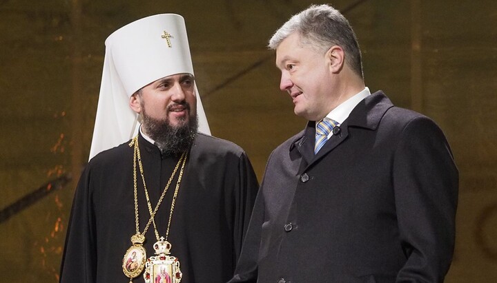 Head of the OCU Epifaniy Dumenko and ex-president of Ukraine Petro Poroshenko. Photo: liga.net