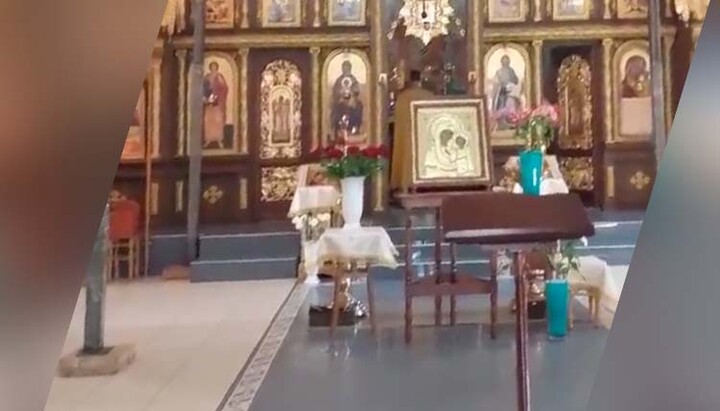 No one came to the occupied temple of the UOC in Khmelnytsky for the “service”. Photo: screenshot of the UOC YouTube channel