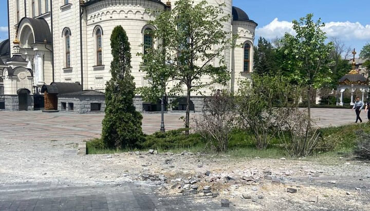 Hit in the Horlivka cathedral. Photo: novosti-donbassa.ru