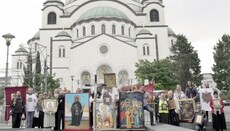 Λιτανεία από το Βελιγράδι στο Άγιο Όρος για υποστήριξη της UOC