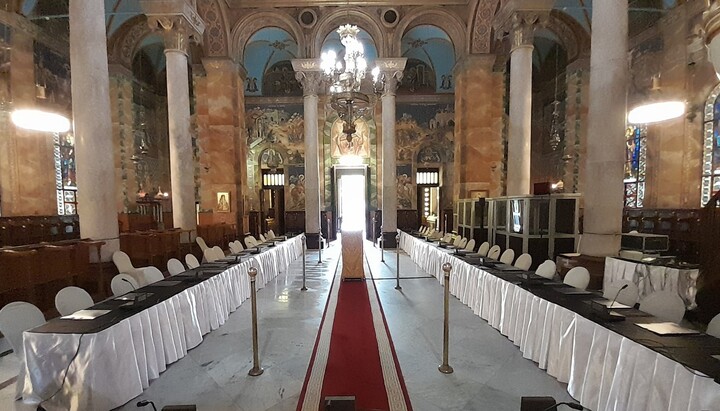 Αίθουσα θρόνου του Πατριαρχικού Μεγάρου Αλεξάνδρειας. Φωτογραφία: ιστοσελίδα του Πατριαρχείου Αλεξανδρείας
