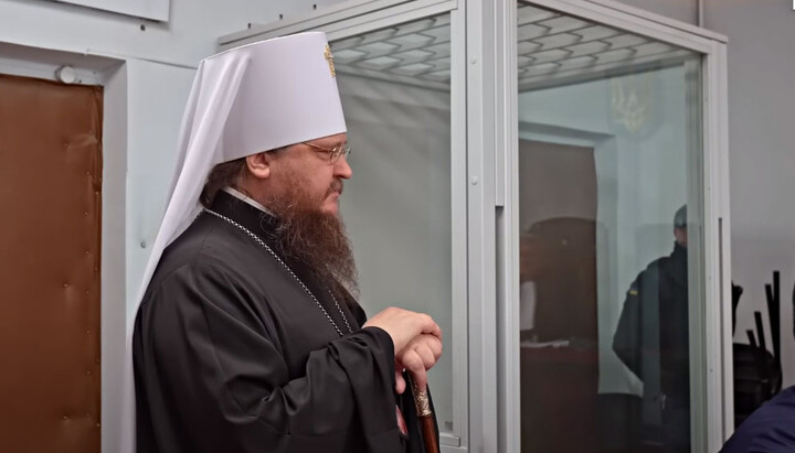 Metropolitan Theodosy of Cherkasy and Kaniv in court. Photo: a video screenshot of the press service of the Cherkasy Eparchy of the UOC
