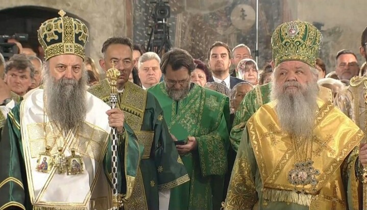 Προκαθήμενοι της Σερβικής και της Β. Μακεδονικής Εκκλησίας. Φωτογραφία: ιστοσελίδα του Πατριαρχείου Σερβίας