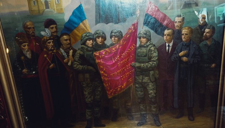 Ікона ПЦУ з Бандерою і Шухевичем. Фото: Facebook-сторінка 104 бригади тероборони