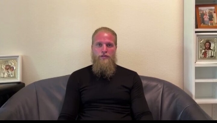 Orthodox church reader from Switzerland Samuel Milko. Photo: video screenshot in S. Milko's Telegram channel