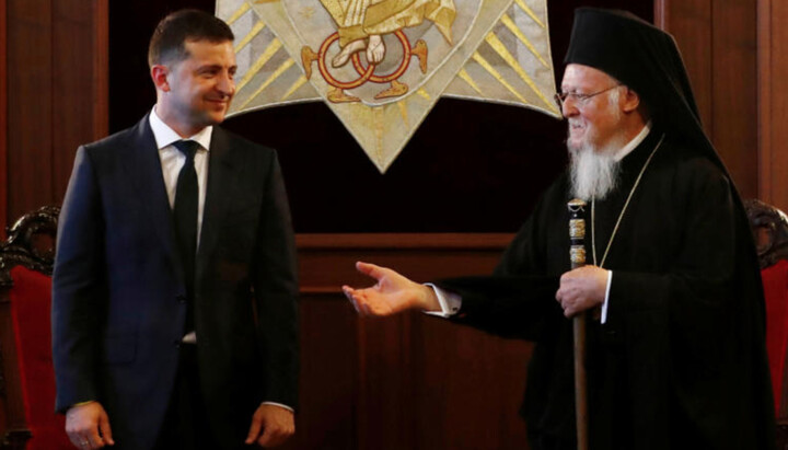 Volodymyr Zelensky and Patriarch Bartholomew. Photo: romfea.gr