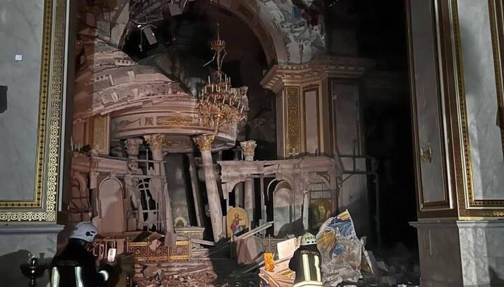 Damage to the Transfiguration Cathedral of Odesa. Photo: Ministry of Culture