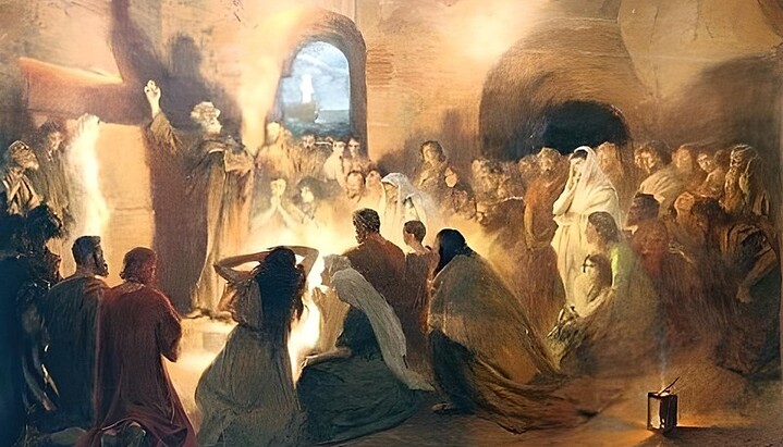 Перші християни. Проповідь святого Петра. Картина Мазоліно да Панікале. Фото: wikipedia.org