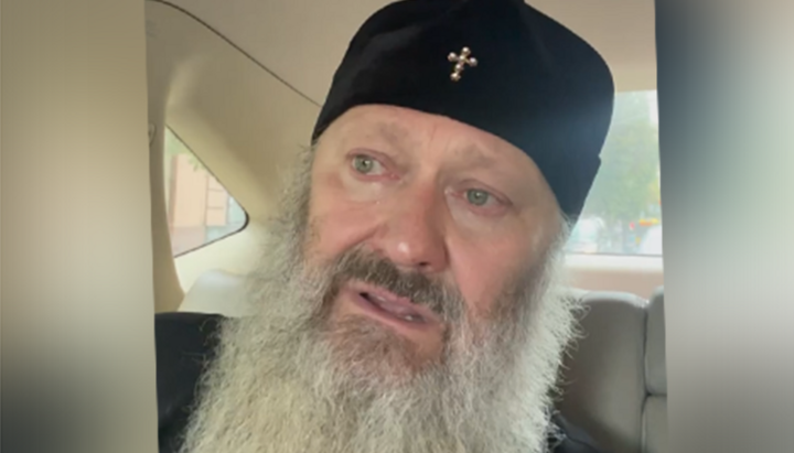 Mitropolitul Pavel după eliberarea sa din arestul preventiv. Imagine: screenshot de pe canalul Telegram al protoiereului Nikita Cekman