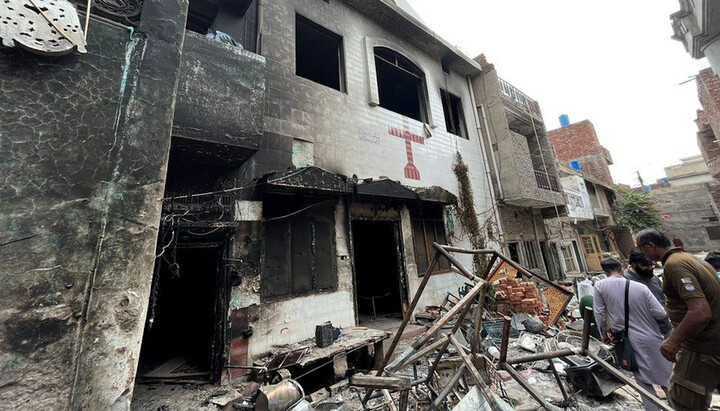 Уничтоженная христианская церковь в Фейсалабаде. Фото: orthodoxianewsagency.gr
