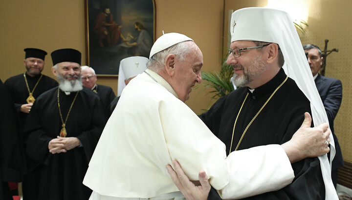 Pope Francis and the UGCC head Sviatoslav Shevchuk. Photo: ugcc.ua