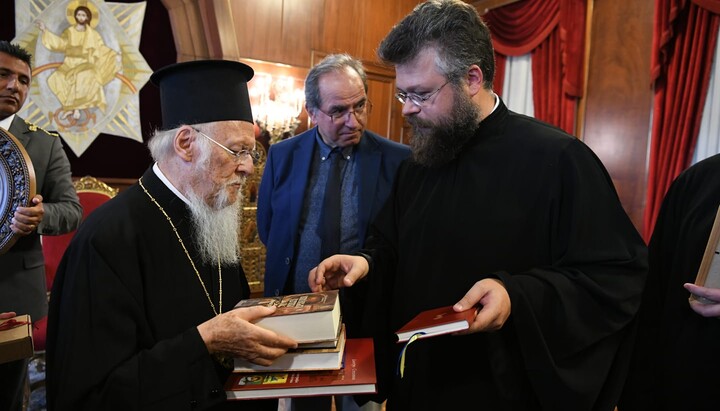 Dudchenko with Patriarch Bartholomew. Photo: Facebook Dudchenko