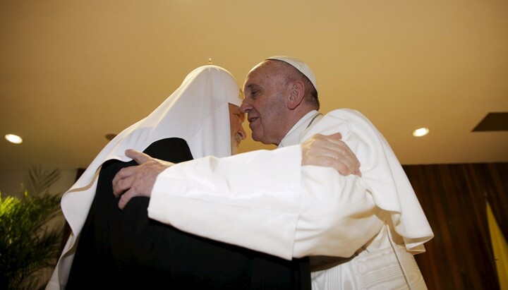 Встреча Патриарха Кирилла и папы Франциска. Фото: NPR