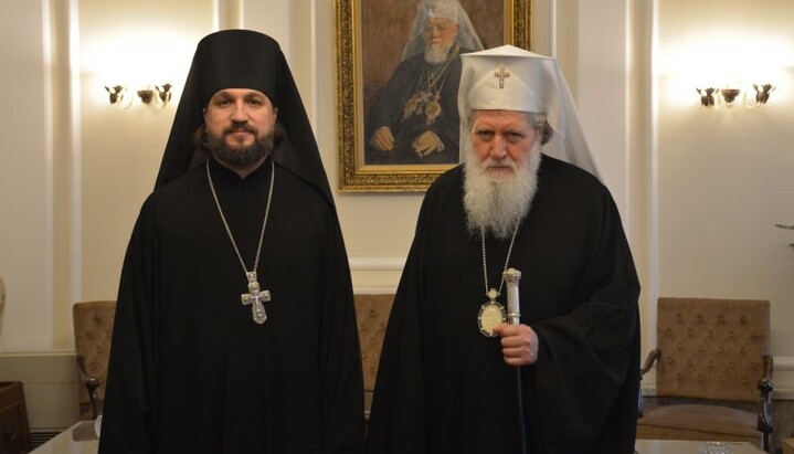 Archimandrite Vassian with Patriarch Neophyte of Bulgaria. Photo: tatkovina