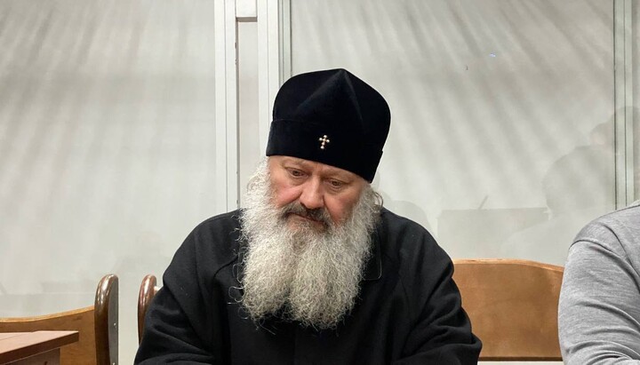 Metropolitan Pavel, the abbot of the Kyiv-Pechersk Lavra, in court. Photo: ctrana.news