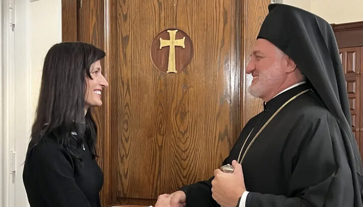 Мария Габриэль и архиепископ Элпидофор. Фото: orthodoxtimes.com