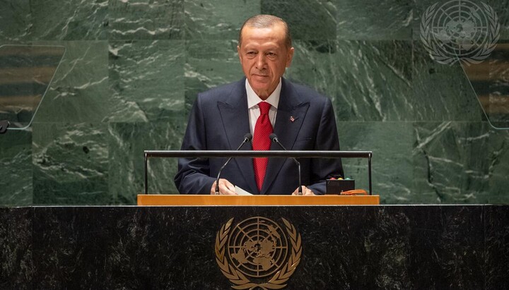 Эрдоган на выступлении в ООН. Фото: сайт ООН