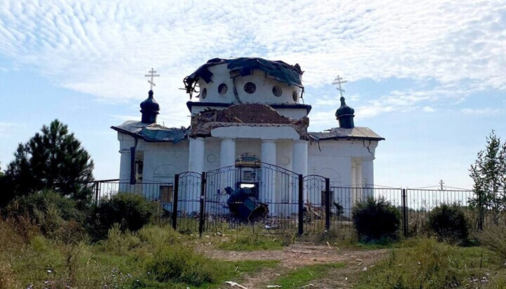 St George's Church of the UOC in the village of Oleksandro-Shultyne, Donetsk region, after a missile strike. Photo: suspilne.media