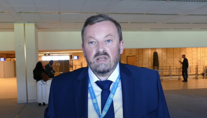 Oleh Denisov at the UN. Photo: screenshot from YouTube channel NGO Public Advocacy