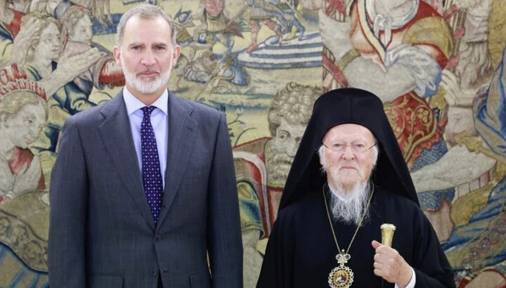 Король Іспанії і глава Фанара. Фото: orthodoxia.info