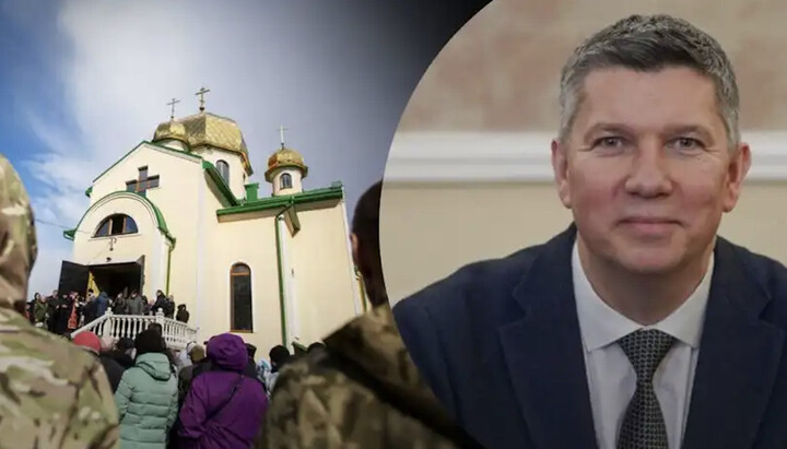 Aсting Minister of Culture and a temple in Ivano-Frankivsk seized by the OCU using tear gas. Photo: 24tv.ua