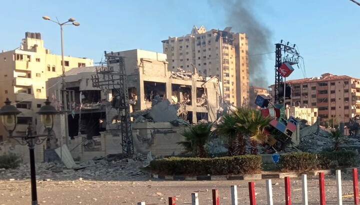 Последствия удара Израиля по Православному центру в Газе. Фото: сайт Иерусалимского Патриархата