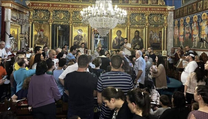 Хрещення у монастирі Святого Порфирія. Фото: orthodoxianewsagency.gr