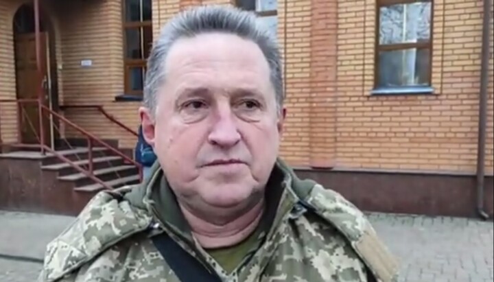 A parishioner of the Holy Trinity Church of the UOC in Brovary became a volunteer in the Armed Forces of Ukraine. Photo: screenshot from the video of the Telegram channel Dozor na 