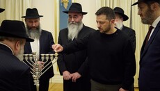 Zelensky lights menorah with Jews at President's Office