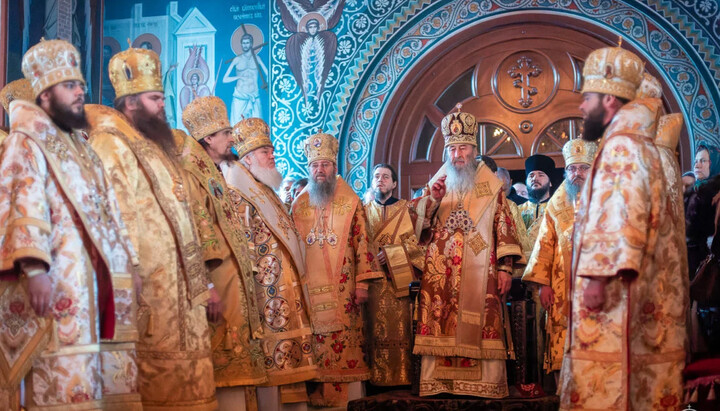 Божественная литургия в Покровской Голосеевской пустыни. Фото: news.church.ua