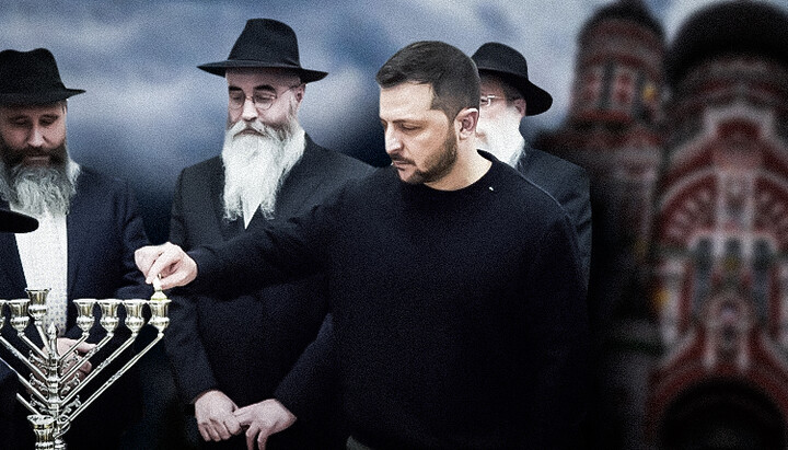 Ο Βολοντίμιρ Ζελένσκι ανάβει μια εβραϊκή μενορά στο Γραφείο του Προέδρου. Φωτογραφία: ΕΟΔ