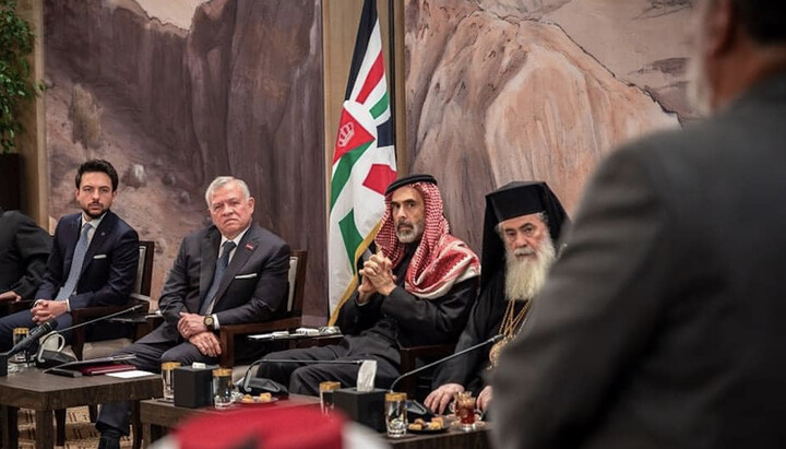Патріарх Феофіл на зустрічі з королем Йорданії. Фото: orthodoxianewsagency