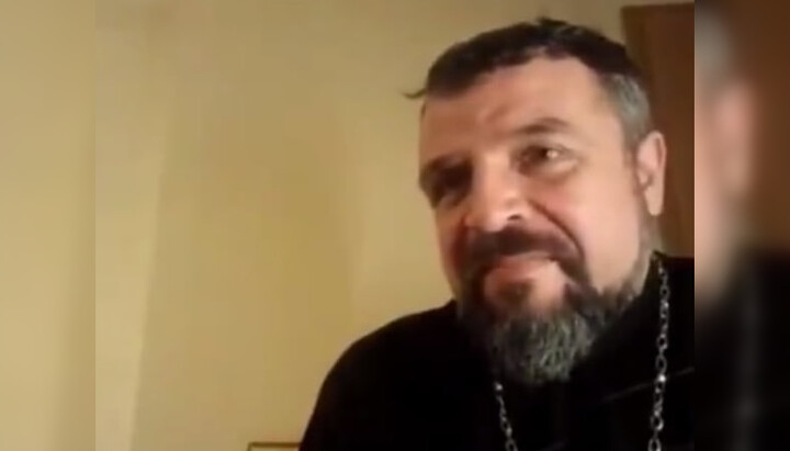 Priest Volodymyr Popivchuk, rector of the UOC community in Freiburg, Germany. Photo: a video screenshot of Tetiana Tsaruk’s YouTube channel