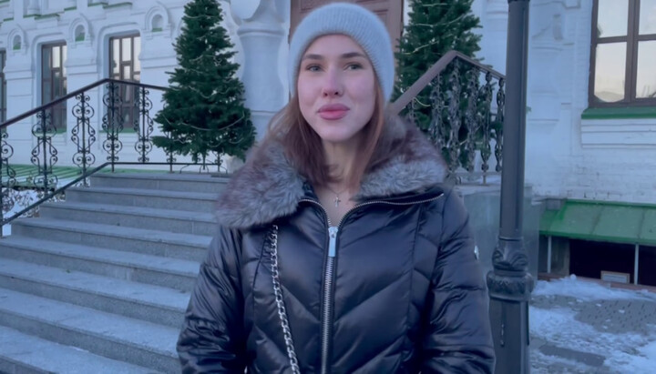 Varvara, a Kyiv-Pechersk Lavra parishioner. Photo: a video screenshot of the Telegram channel 