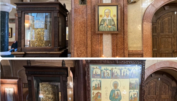 Із грузинського собору прибрали ікону Матрони зі Сталіним