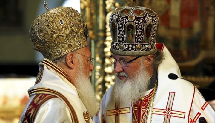 Патріарх Варфоломій і Патріарх Кирил.
