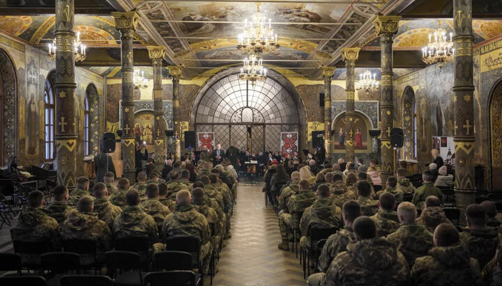 Concert în biserica Trapezei a Lavrei Peșterilor de la Kiev. Imagine: mcip.gov.ua