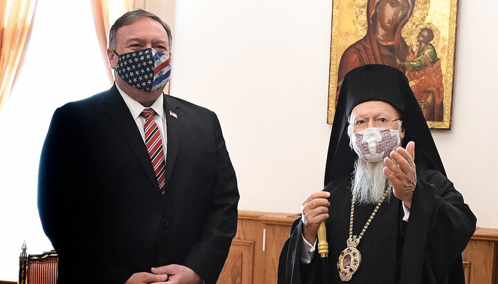 Pompeo and Patriarch Bartholomew meeting at the Phanar. Photo: the website of the Phanar archons 