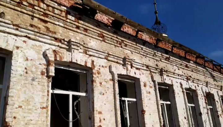 Destroyed St George's Church in Kostiantynivka. Photo: tg-channel of the Pokrovsky Vicariate
