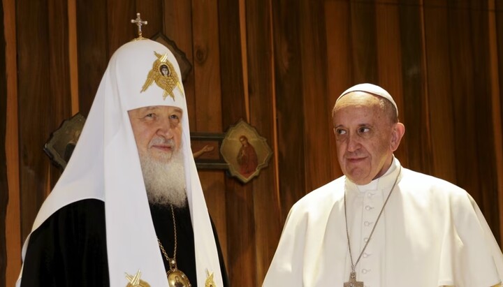 Ο Πατριάρχης Κύριλλος και ο Πάπας Φραγκίσκος στην Αβάνα. Φωτογραφία: Radio Liberty