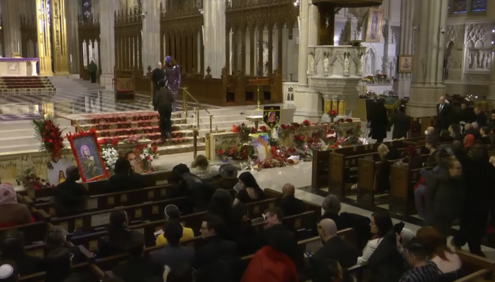 The funeral of a transgender person at St. Patrick's Cathedral. Photo: screenshot from the Trans Equity YouTube channel
