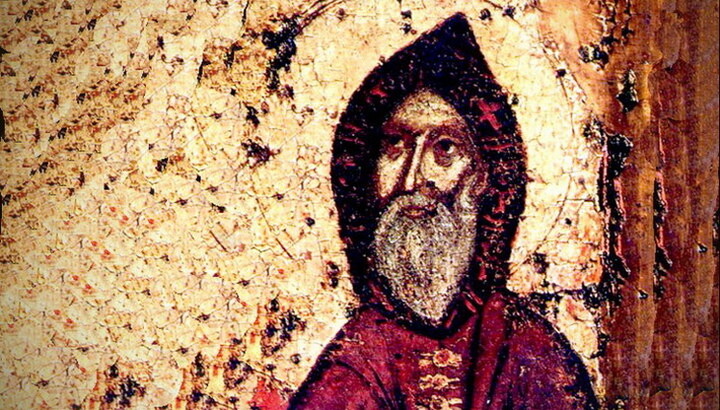 Preacuviosul Antonie al Peșterilor. Fragment de icoană, Kiev, secolul XIII, cea mai veche imagine a Sfântului. Imagine: wikipedia.org