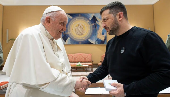 პაპი ფრანცისკე და ზელენსკი. ფოტო: Vatican Media