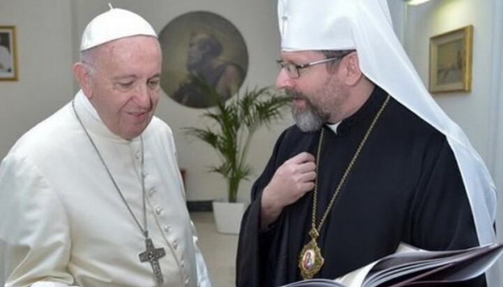 Папа римський Франциск і глава УГКЦ Святослав Шевчук. Фото: LB.ua