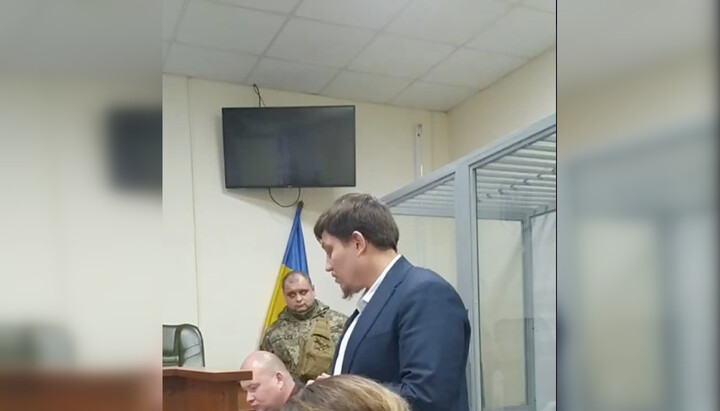 Attorney for Archpriest Nikita Chekman in court. Photo: Screenshot of the court hearing video