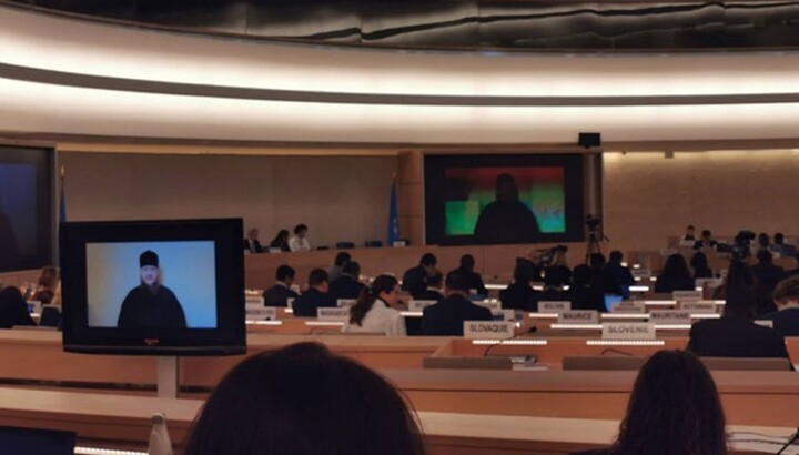 Ο Μητροπολίτης Θεοδόσιος μιλάει σε σύνοδο στον ΟΗΕ. Φωτογραφία: protiktor.com